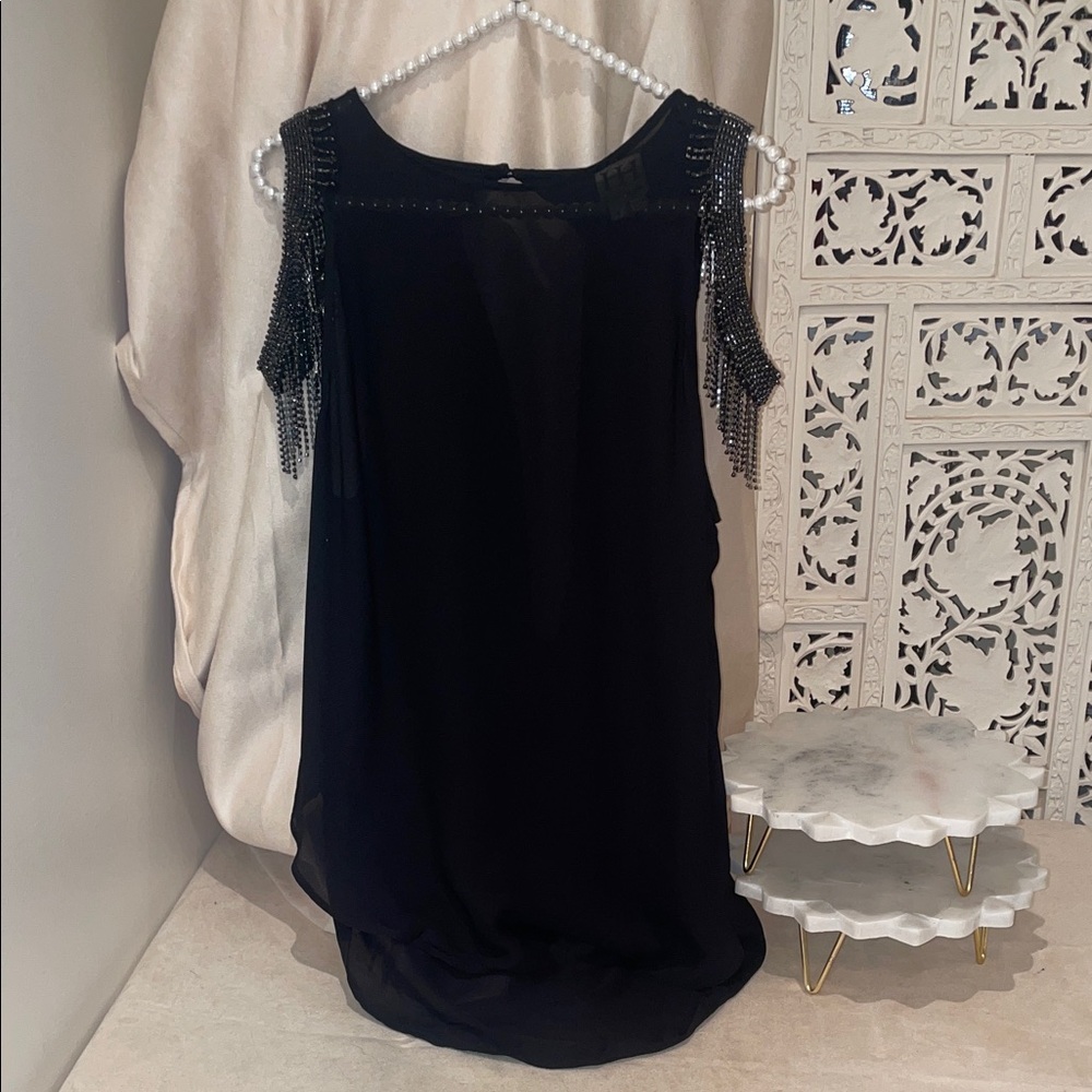 Haute Hippie Black Beaded Sleeveless Blouse - Picture 13 of 13